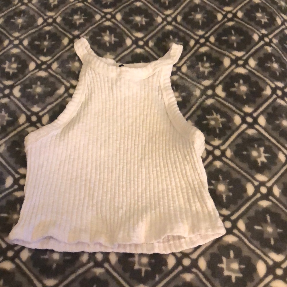 White Halter Crop Top